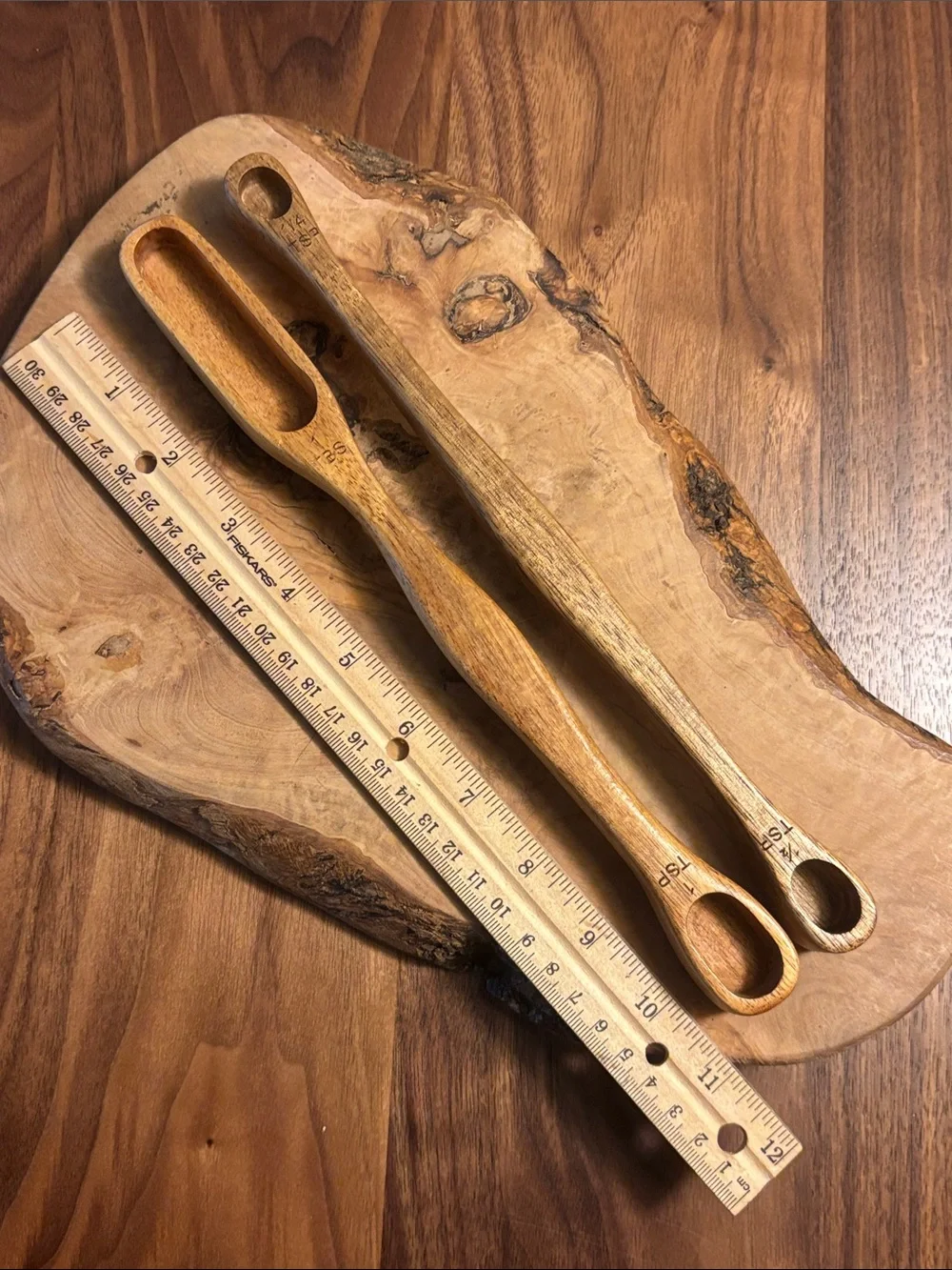 Man Hungry 2-Piece Handcrafted Wooden Measuring Spoon Set
